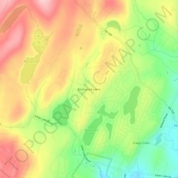 Birchwood Lakes topographic map, elevation, terrain