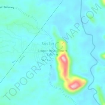 Bengoh Resettlement Scheme topographic map, elevation, terrain