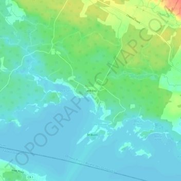 Sand Bay topographic map, elevation, terrain