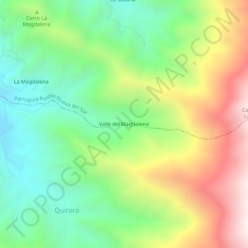 Valle del Magdalena topographic map, elevation, terrain