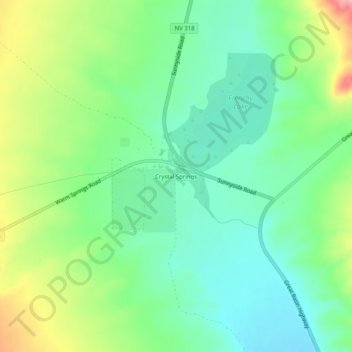 Crystal Springs topographic map, elevation, terrain