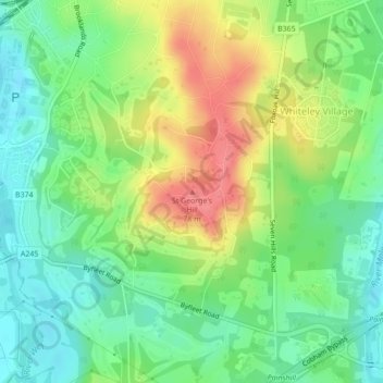 St George's Hill topographic map, elevation, terrain