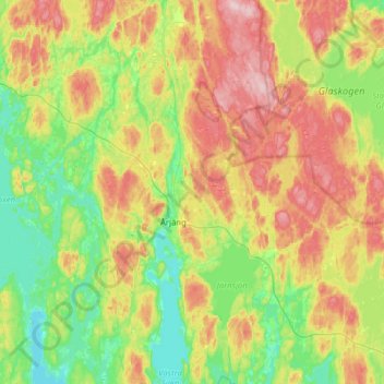 Årjängs kommun topographic map, elevation, terrain