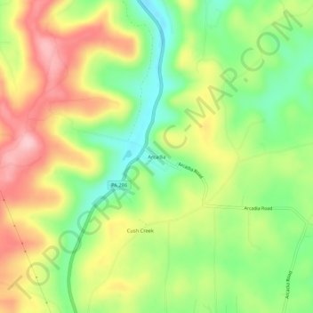 Arcadia topographic map, elevation, terrain