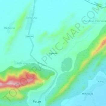 Jogiwala topographic map, elevation, terrain