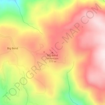 Big Bend Mountain topographic map, elevation, terrain