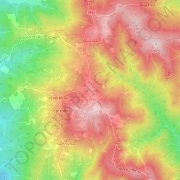 Casciano topographic map, elevation, terrain