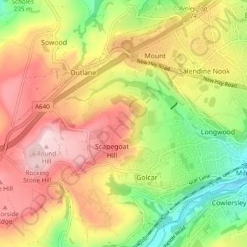 Nettleton Hill topographic map, elevation, terrain