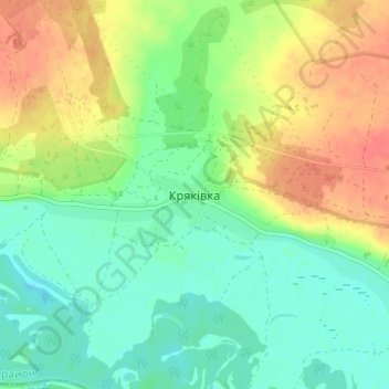 Kriakivka topographic map, elevation, terrain