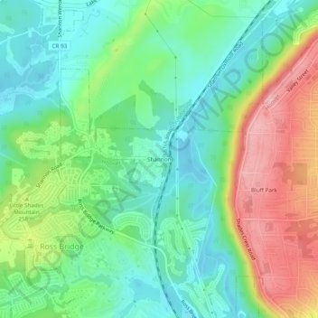 Shannon topographic map, elevation, terrain