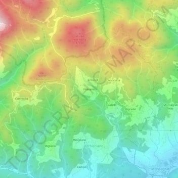 Fibbiano topographic map, elevation, terrain