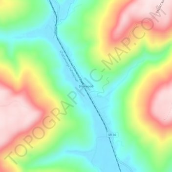 Sherwood topographic map, elevation, terrain