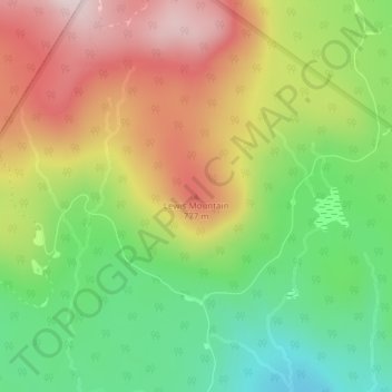 Lewis Mountain topographic map, elevation, terrain