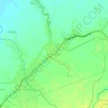 Mekarsari topographic map, elevation, terrain