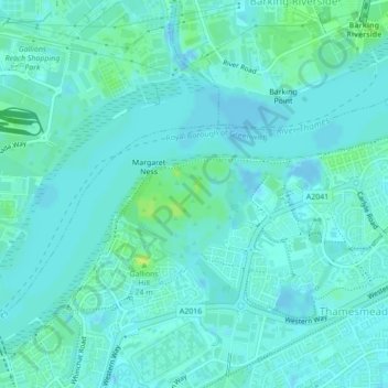 Plumstead Marshes topographic map, elevation, terrain