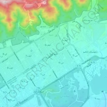 Blue Area topographic map, elevation, terrain