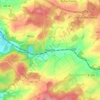 Wurlitz topographic map, elevation, terrain