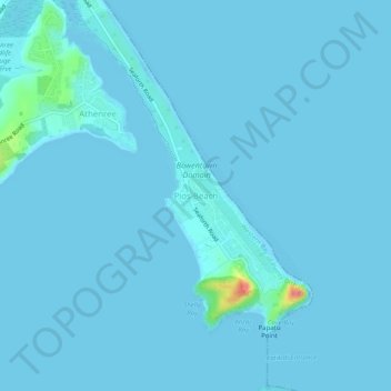 Pios Beach topographic map, elevation, terrain