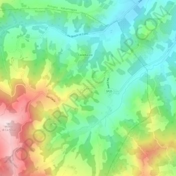 Ciano topographic map, elevation, terrain