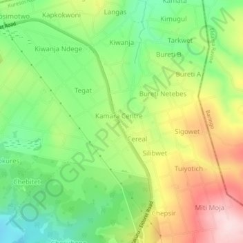 Kamara topographic map, elevation, terrain