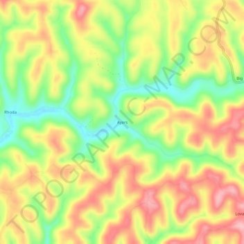 Ayers topographic map, elevation, terrain
