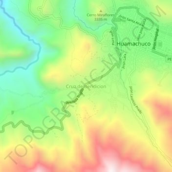 Cruz de Bendicion topographic map, elevation, terrain