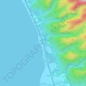 San Agustin topographic map, elevation, terrain
