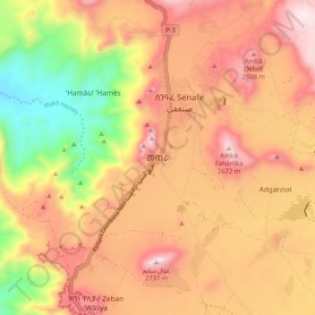 Metera topographic map, elevation, terrain