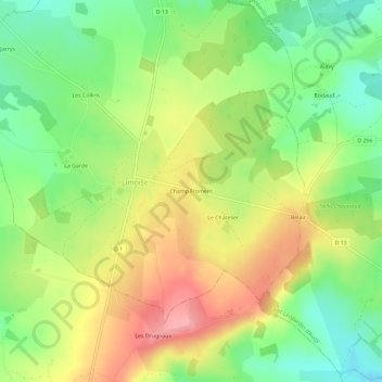 Champ Froment topographic map, elevation, terrain