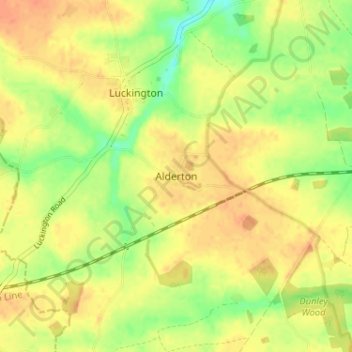 Alderton topographic map, elevation, terrain