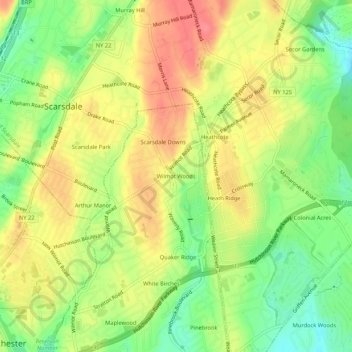 Wilmot Woods topographic map, elevation, terrain