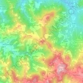 Stefanago topographic map, elevation, terrain