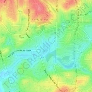 Chastain Memorial Park topographic map, elevation, terrain
