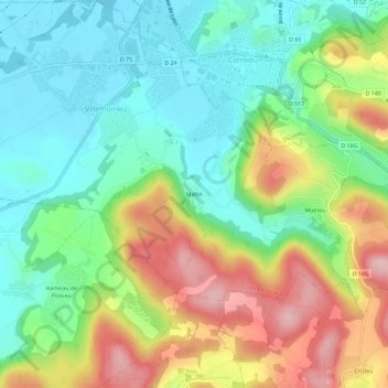 Mallin topographic map, elevation, terrain