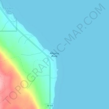 Alligator Point topographic map, elevation, terrain