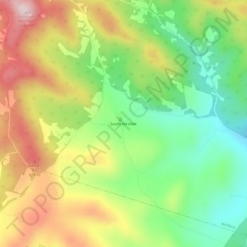 South Vershire topographic map, elevation, terrain