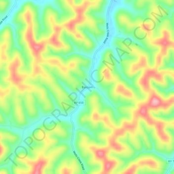 Bascom topographic map, elevation, terrain