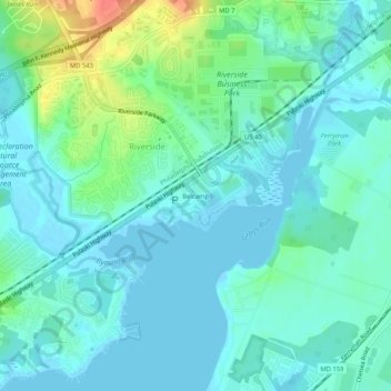 Belcamp topographic map, elevation, terrain