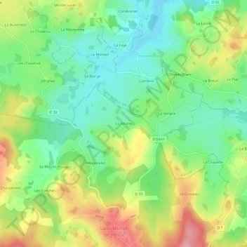 La Villotte topographic map, elevation, terrain