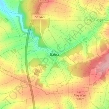 Bahra topographic map, elevation, terrain