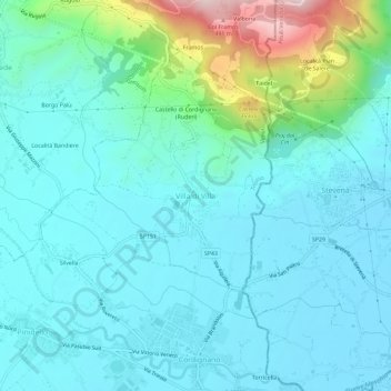 Villa di Villa topographic map, elevation, terrain