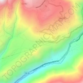 Marcahuasi topographic map, elevation, terrain