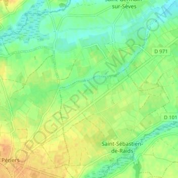 Les Plains topographic map, elevation, terrain
