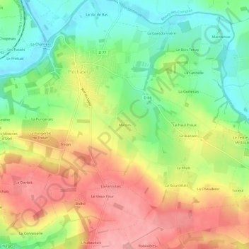 Mardin topographic map, elevation, terrain