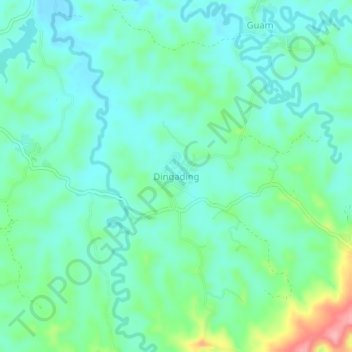 Dingading topographic map, elevation, terrain