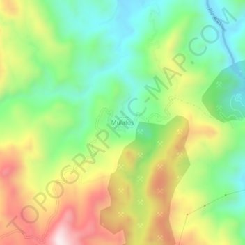 Mulatos topographic map, elevation, terrain