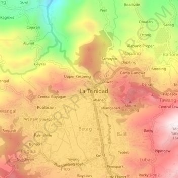 Poblacion topographic map, elevation, terrain