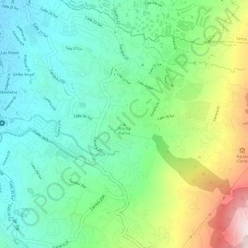 Alto La Palma topographic map, elevation, terrain