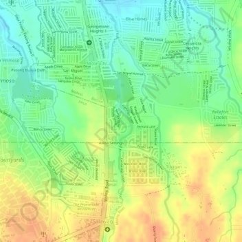 Southgrove Estates Park topographic map, elevation, terrain