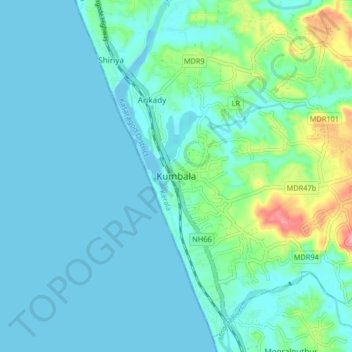 Kumbala topographic map, elevation, terrain